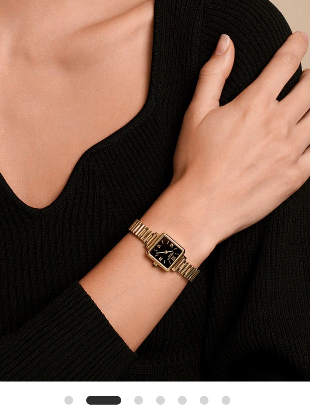 Lola Rose Golden Black Onyx Watch with Black Dial